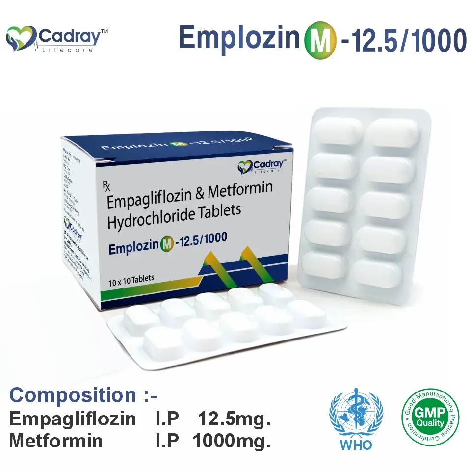 Empagliflozin (12.5mg) + Metformin (1000mg) at the best price in PCD Pharma Franchise for SGLT2 Inhibitor and Type 2 Diabetes Management